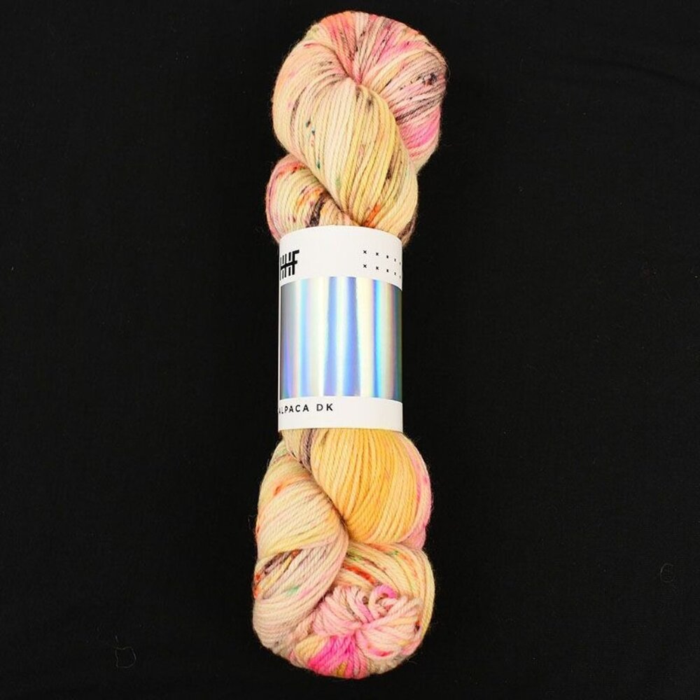 Hedgehog Fibres Alpaca DK Yarn 100g 225m Merino Alpaca Hand Dyed Pink Yellow
